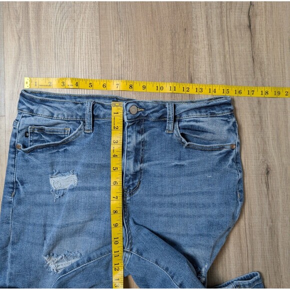 Judy Blue Size 11/30 Boyfriend Fit Jeans High Rise Ripped Distressed Stretch - Picture 10 of 11